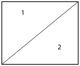 Two triangles forming a square
